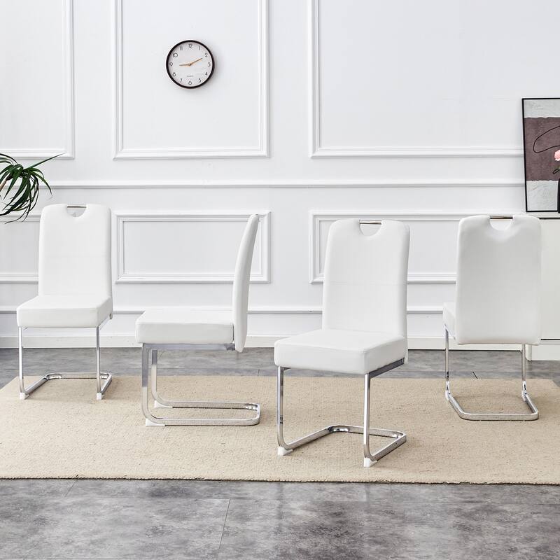 Set Of Four Thickened Pu Material Ergonomic Chairs