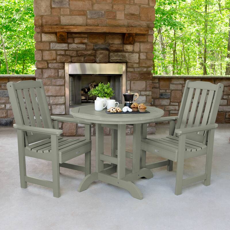Lehigh 3-Piece Outdoor Dining Set - 36" Round Table, Dining-height