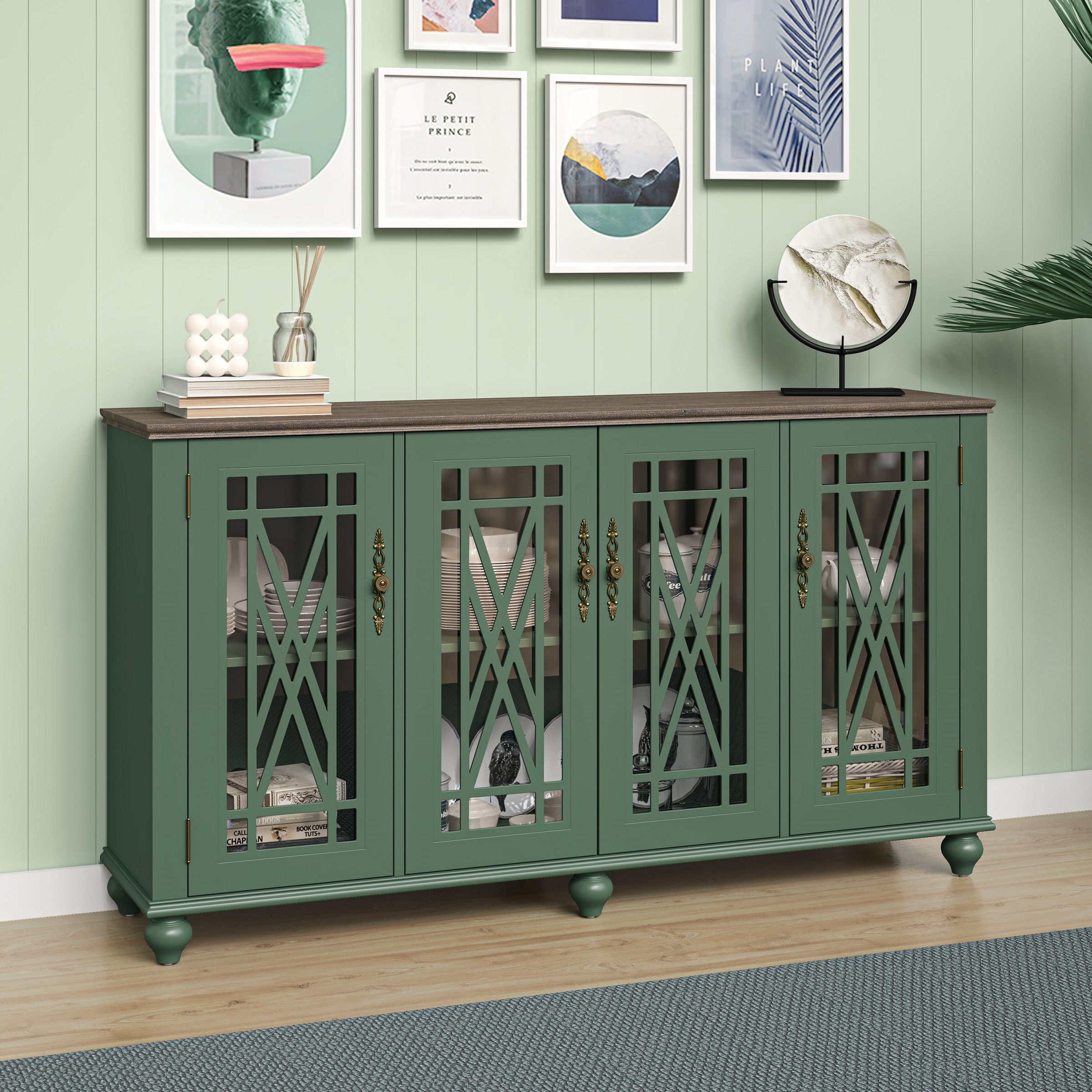 Vintage style shop buffet cabinet