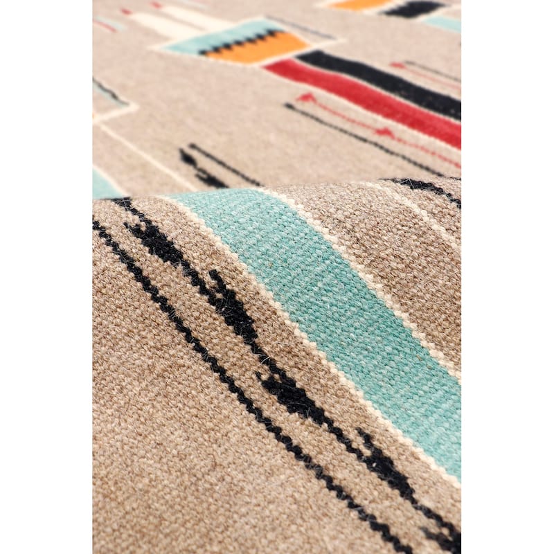 Pasargad Home Tuscany Reversible Wool Mocha Area Rug