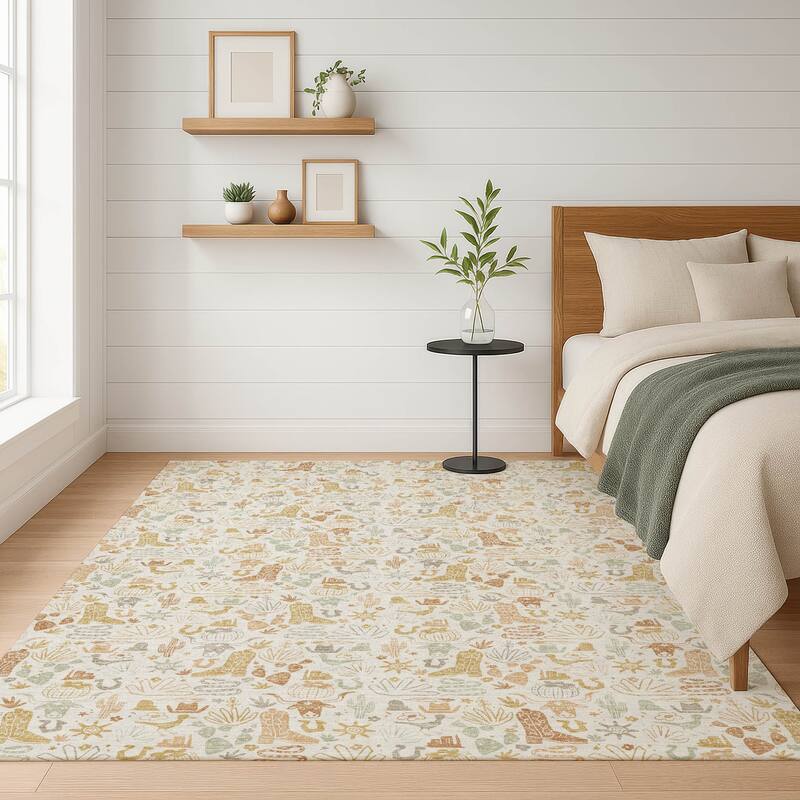 Machine Washable Indoor/ Outdoor Cowboy Dallas Chantille Rug