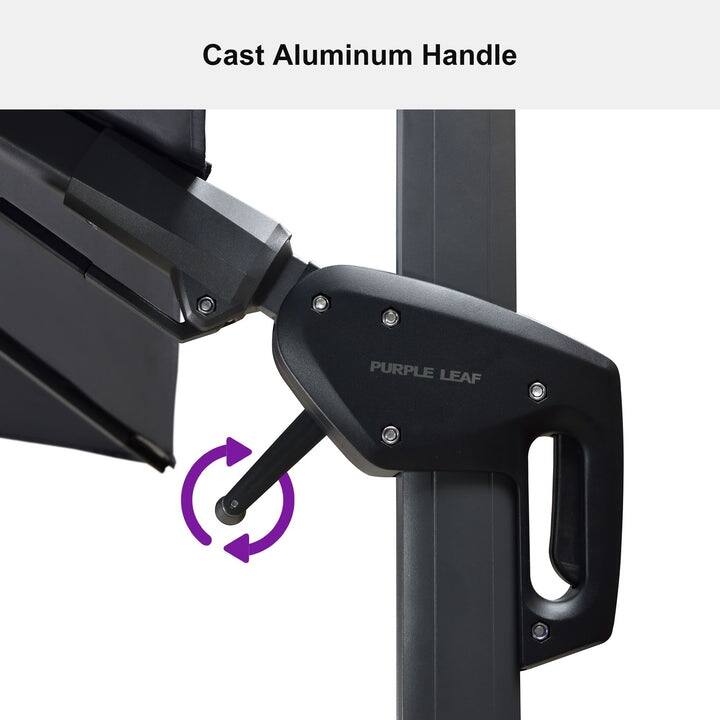 PURPLE LEAF 10 ft Left-right Tilting Patio Cantilever Umbrella with 360-degree Rotation