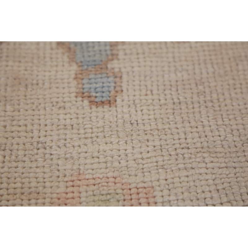 Hand Knotted Oriental 100% Wool Carpet Transitional Floral Beige & Ivories Oushak Area Rug - 11' 5'' X 9' 0''