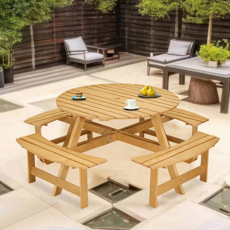 Outside Picnic Table Set with Benches for Garden,Backyard,Porch,Patio