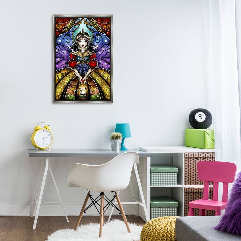 Stupell Nouveau Princess Portrait Framed Floater Canvas Wall Art Design By Mandie Manzano