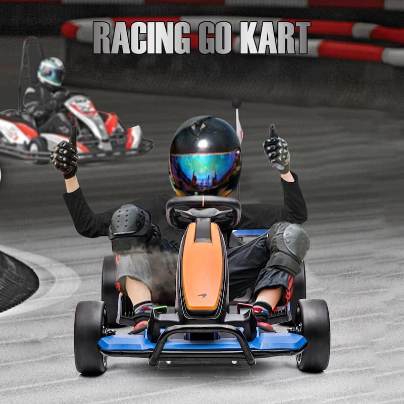 24V Electric Go Kart for Kids, Licensed McLaren Go Carts for Kids w/Drift Race Pedal