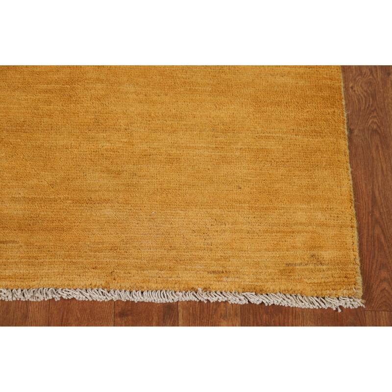 Gold Gabbeh Modern Foyer Rug Handmade Wool Carpet - 2'9"x 4'0"