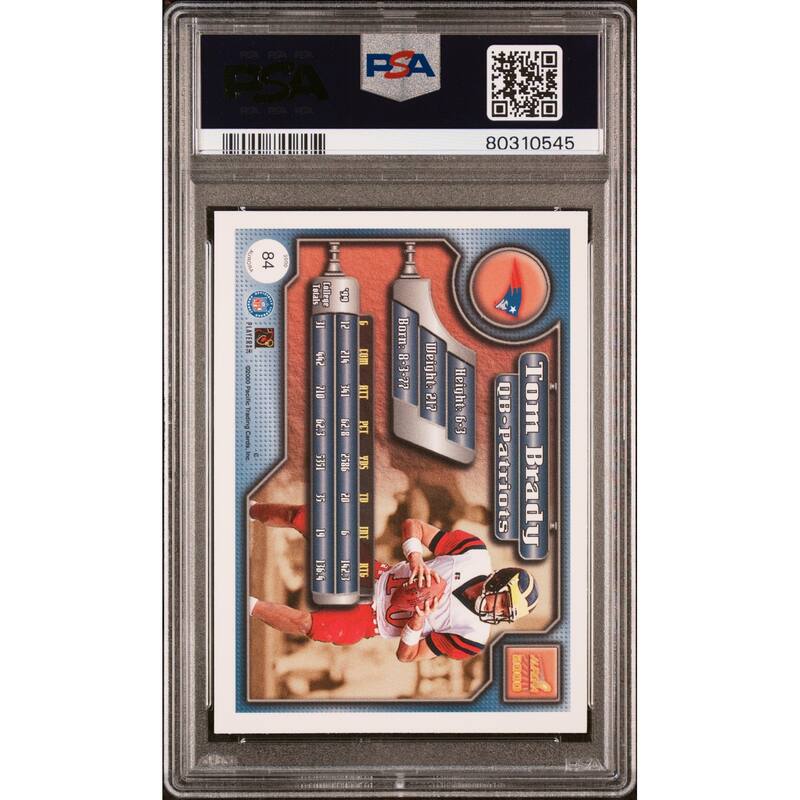 Tom Brady 2000 Pacific Aurora Football Rookie Card #84 Graded PSA 6 - 8' x 11'