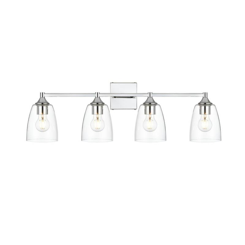 Gina 1 Light Black and Clear Bath Sconce - Chrome - 32