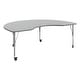 preview thumbnail 23 of 46, Mobile 48''W x 72''L Kidney Thermal Laminate Activity Table - Adj. Short Legs