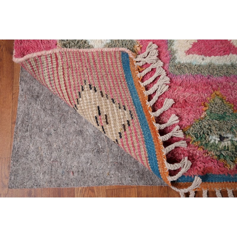 All-Over Geometric Moroccan Large Area Rug Handmade Wool Carpet - 9'9" x 14'7"