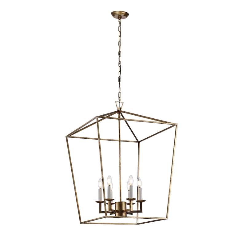 Grand 6-Light Open Frame Cage Lantern Chandelier