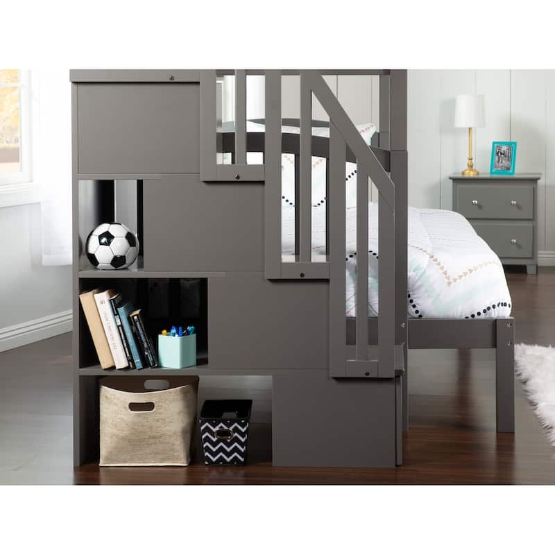 Westbrook Staircase Bunk Bed Twin over Full with Full Trundle