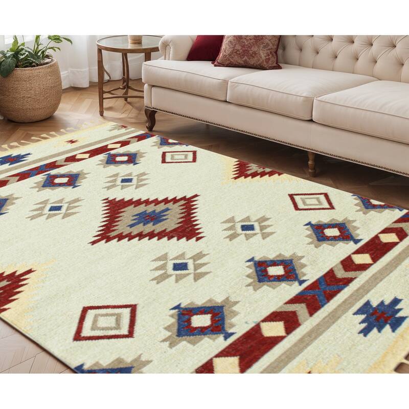 HomeRoots Tribal Southwest Rectangle Area Rug - 96.00 in. x 60.00 in.  x 0.20 in.