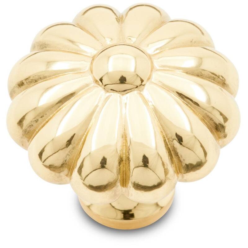 RK International CK 3248 Large Melon 1-1/2" Solid Metal Flower - Polished Brass