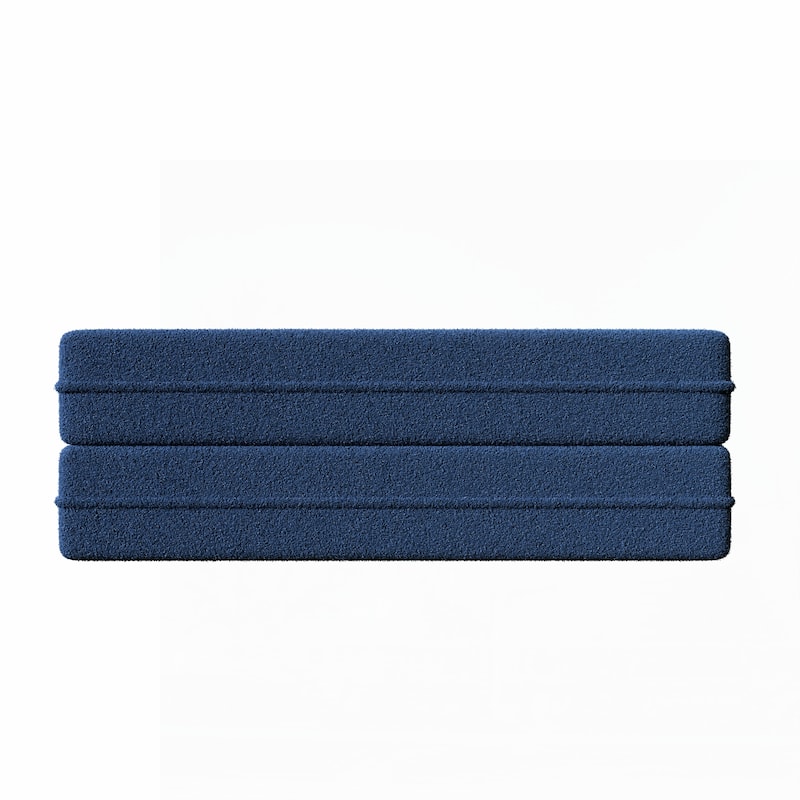 Floor Sofa with 2 Pillows,15" Full Size Folding Mattress,Blue