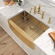 preview thumbnail 5 of 11, DORNBERG 36 Inch Gold Farmhouse Sink Apron Curved Front Kitchen Sink