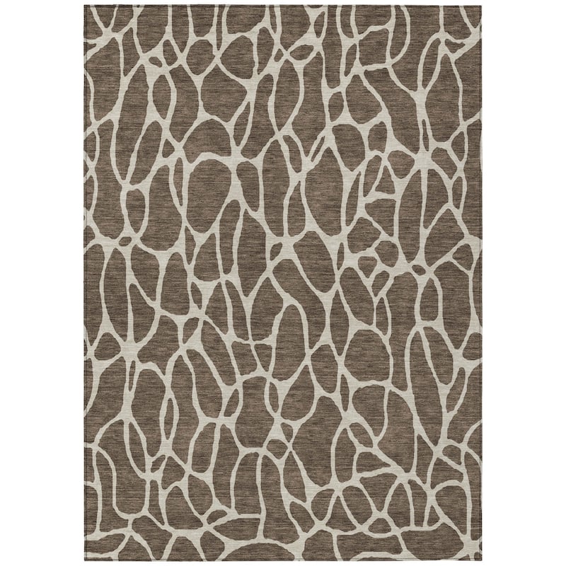 HomeRoots Geometric Transitional Rectangle Outdoor Rug