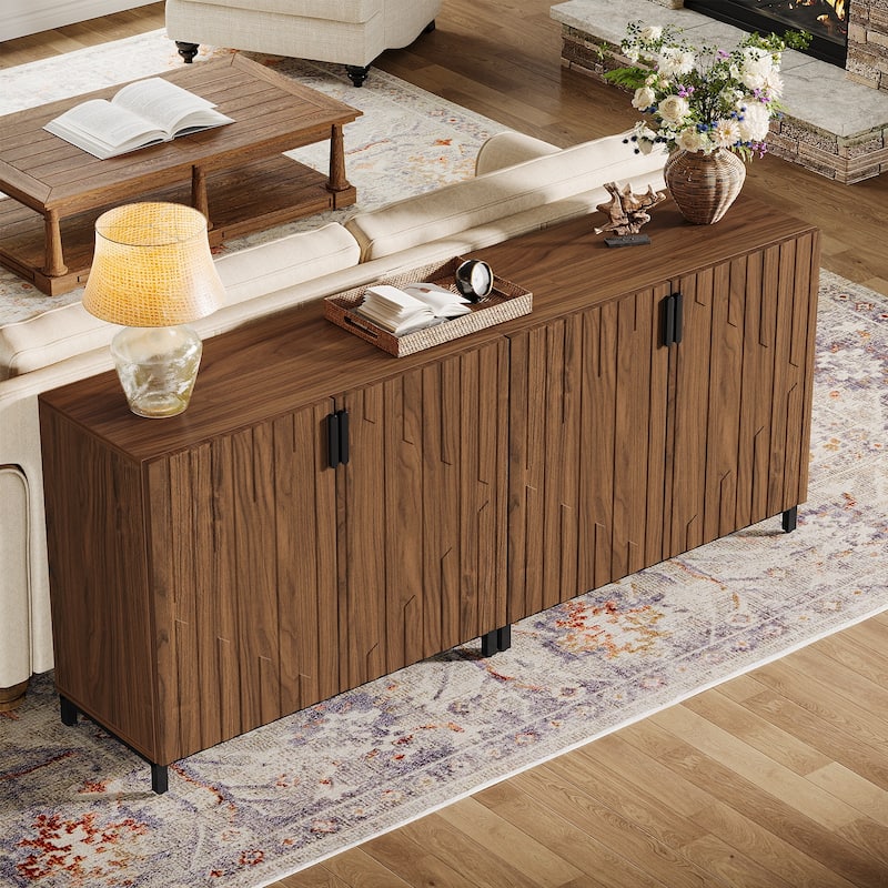 Sideboard Buffet Cabinet, Adjustable Shelves Storage Cabinet, Dining Room Coffee Bar Kitchen Accent Cabinet