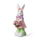 preview thumbnail 7 of 22, Glitzhome Easter Resin Bunny Boy Girl Table Statue Decoration Rabbit Figurine with Flower Party Ornaments
