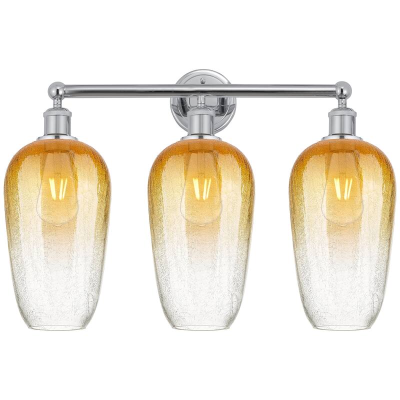 Innovations Lighting Endless Possibilities Edison - Brookhaven Flute - 3 Light 25" Bath Vanity Light - Polished Chrome/Amber