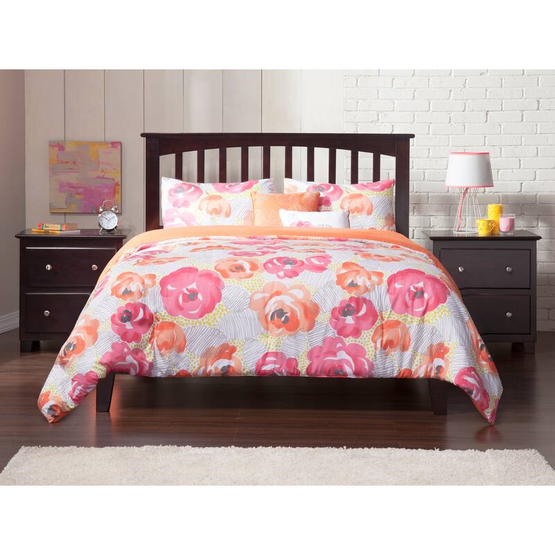 King Size Platform Bed - Solid Hardwood Espresso Finish - Open Footboard & Turbo Charger