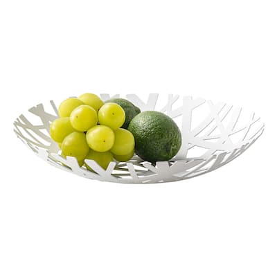 Yamazaki Home Fruit Bowl, Steel - L 10.24 x W 10.24 x H 1.77 inches