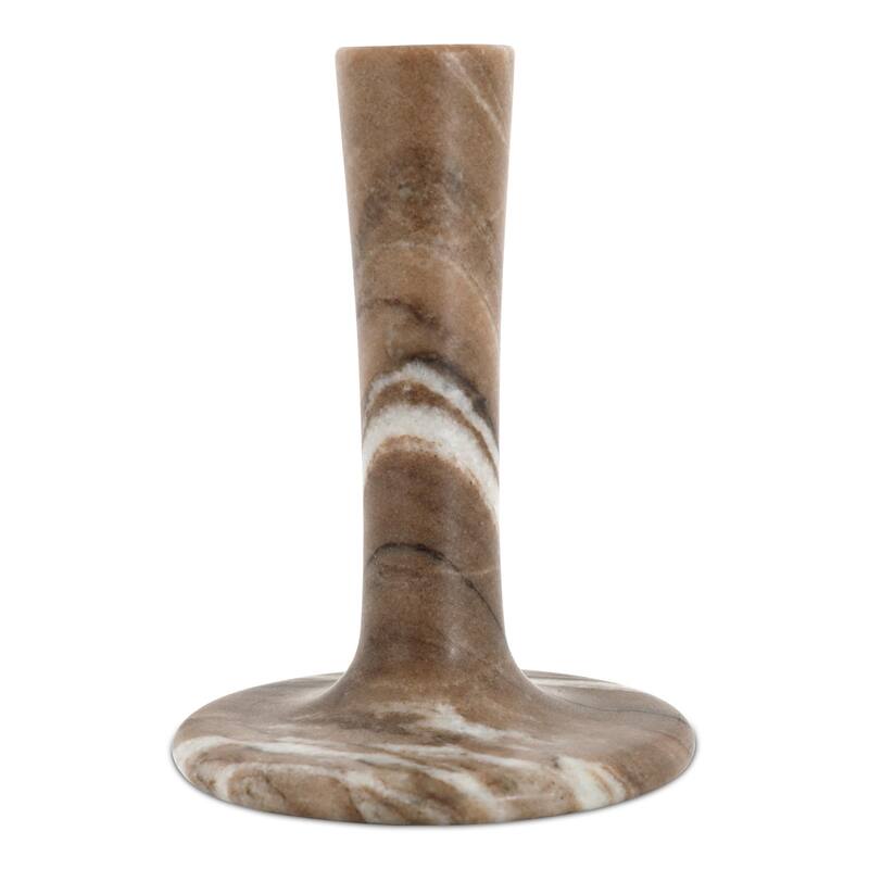 NADAAL STUDIOS Ira, Tall Candle Holder Solid Marble, Black Vein