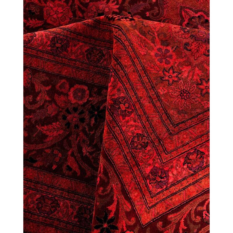 Overdyed, One-of-a-Kind Hand-Knotted Area Rug - Pink - 11' 10" x 18' 4"