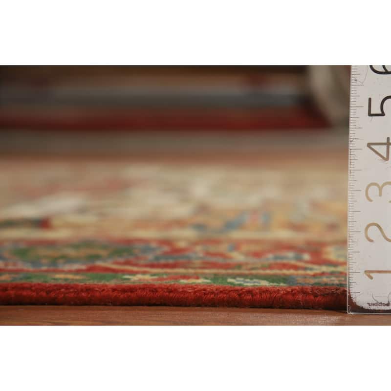 Medallion Heriz Serapi Indian Rug Hand-Knotted Wool Carpet - 7'10" x 9'8"