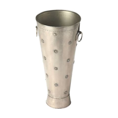 Offex Richfield Antique Silver Round Umbrella Stand - Silver - 11"W x 11"D x 24"H
