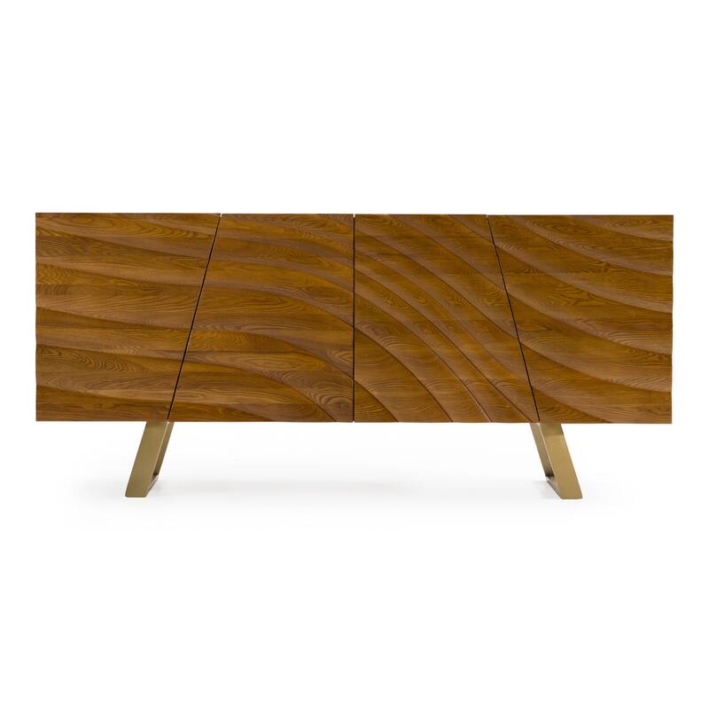 Modrest Finley Mid-Century Walnut & Gold Buffet