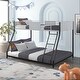 preview thumbnail 2 of 11, Black Twin over Full Size Metal Bunk Bed, Heavy-duty with Vent Board
