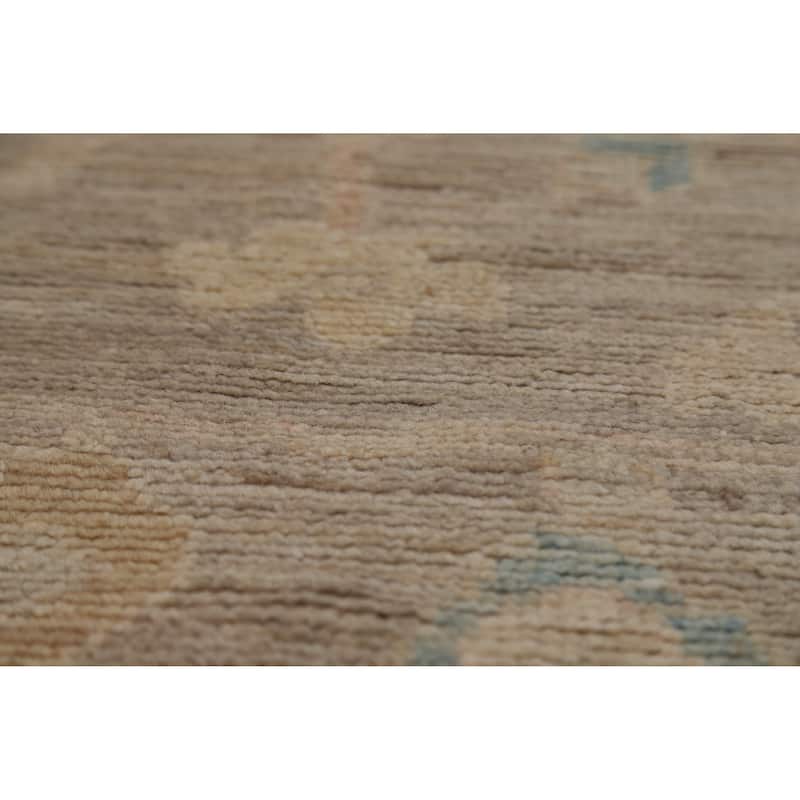 Vegetable Dye Oushak Turkish Area Rug Handmade Wool Carpet - 8'10"x 11'11"