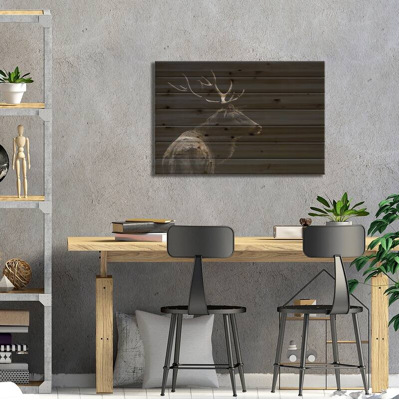 The Deer Soul Print On Wood by Massimo Mei - Multi-Color