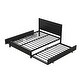 preview thumbnail 10 of 13, Black Metal Queen Size Storage Platform Bed with Twin Size Trundle and 2 Drawers