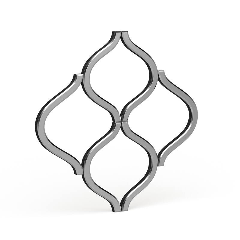 Allan Andrews Decorative Lattice Beveled Accent Wall Mirror - Silver - Silver