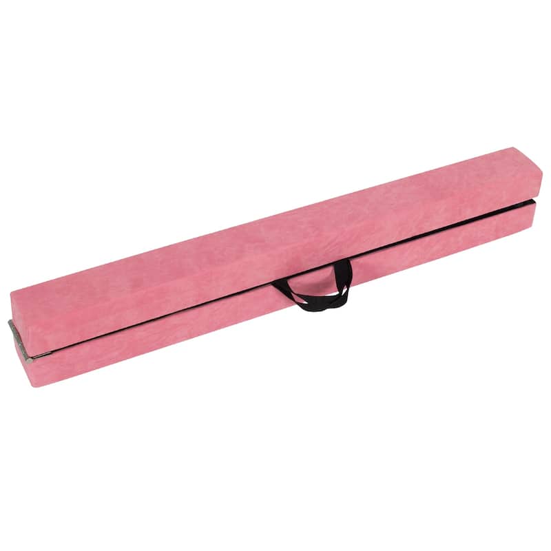 9 Feet Kids Balance Beam for Home Foldable Gymnastics Beam with Non-Slip Bottom and Wood Frame - 108” x 4" x 3" (L x W x H) - Pink