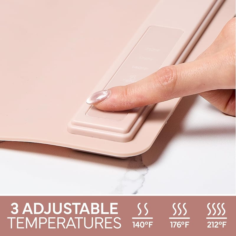 COOK WITH COLOR 350W Electric Food Warming Mat - Portable, Adjustable, Quick Heating Auto Shut-Off, Rollable Silicone Pad