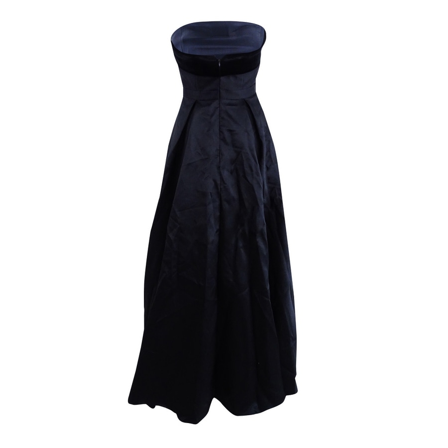 xscape strapless velvet gown
