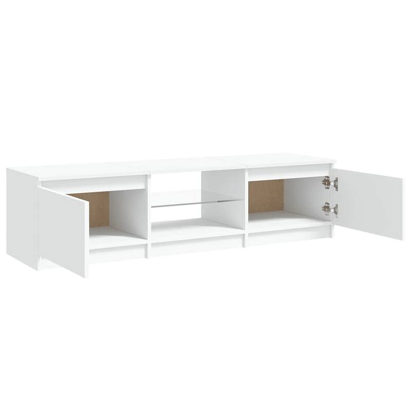 vidaXL TV Cabinet with LED Lights White 55.1x15.7x14.2" - 55.1" x 16" x 14"