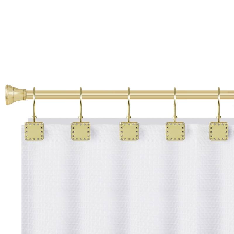 Utopia Alley Shower Hooks, Double Shower Curtain Hooks for Bathroom, Crystal Design, Set of 12