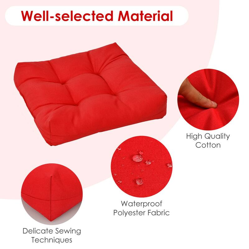 Gymax Set of 2 Square Seat Chair Cushion Pad Waterproof Indoor Outdoor - See details