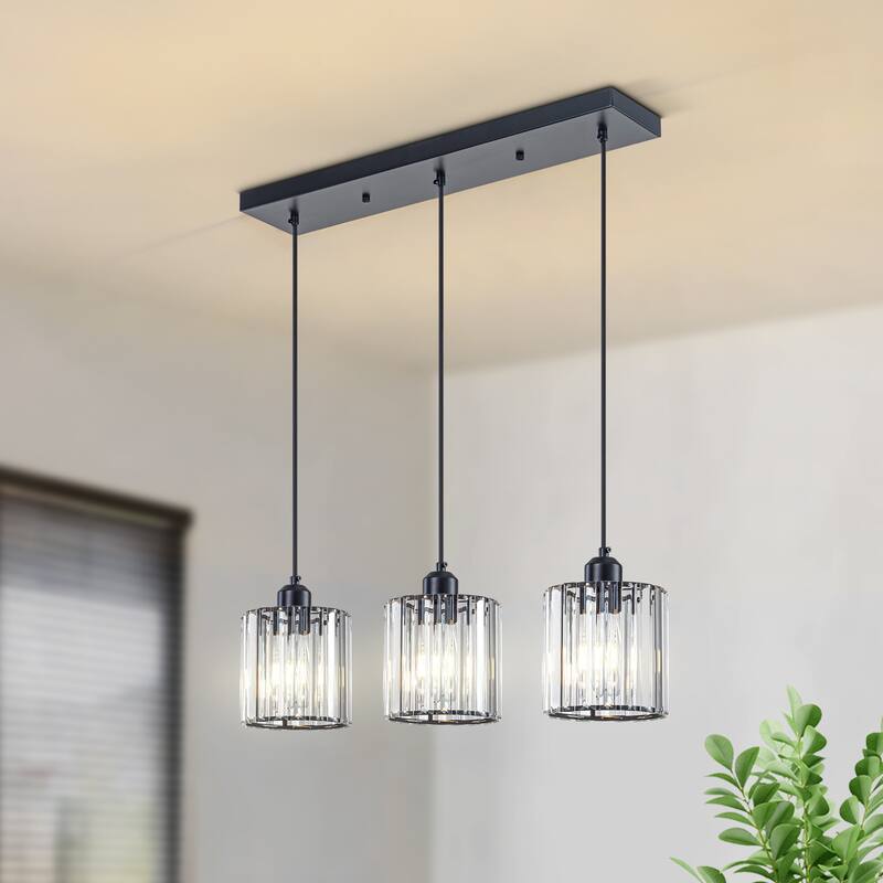 Starsky 3-Light Modern Linear / Cluster Pendant Light with Glass Shade - Linear