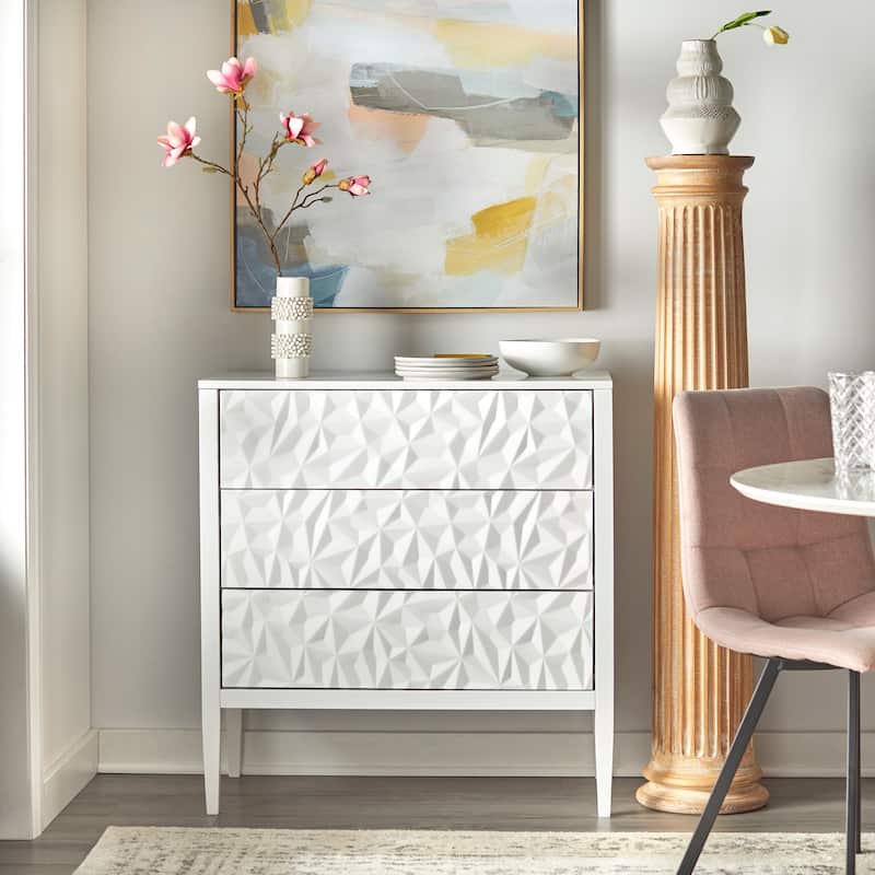 Simple Living Marquise 3-Drawer Accent Cabinet - White