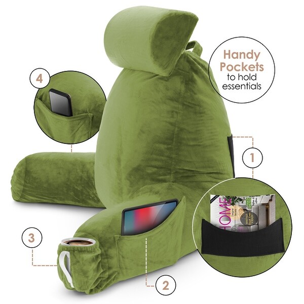 Nestl Backrest Reading Pillow with Arms Shredded Memory Foam Back Support Bed Rest Pillow On Sale Bed Bath Beyond 35418596