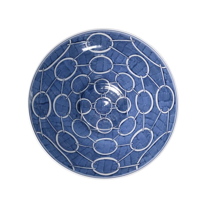 Indigo Blue Circle Bowl - 16x16x6.5