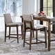 preview thumbnail 8 of 7, Uttermost Klemens Light Walnut and Neutral Linen Counter Stool