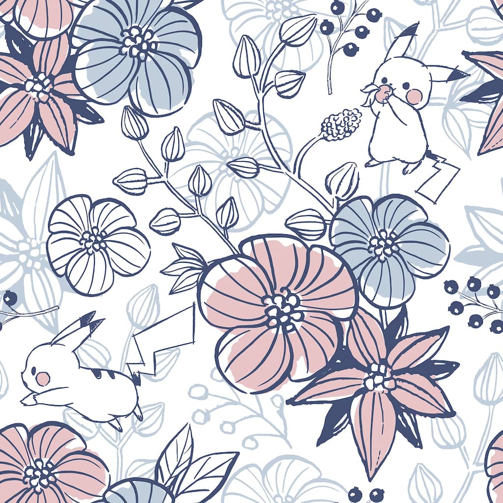 RoomMates Pokémon Pikachu Floral Peel and Stick Wallpaper