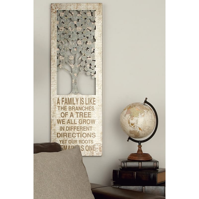 Metal Sign Tree Wall Decor - Beige - Roche River Decor